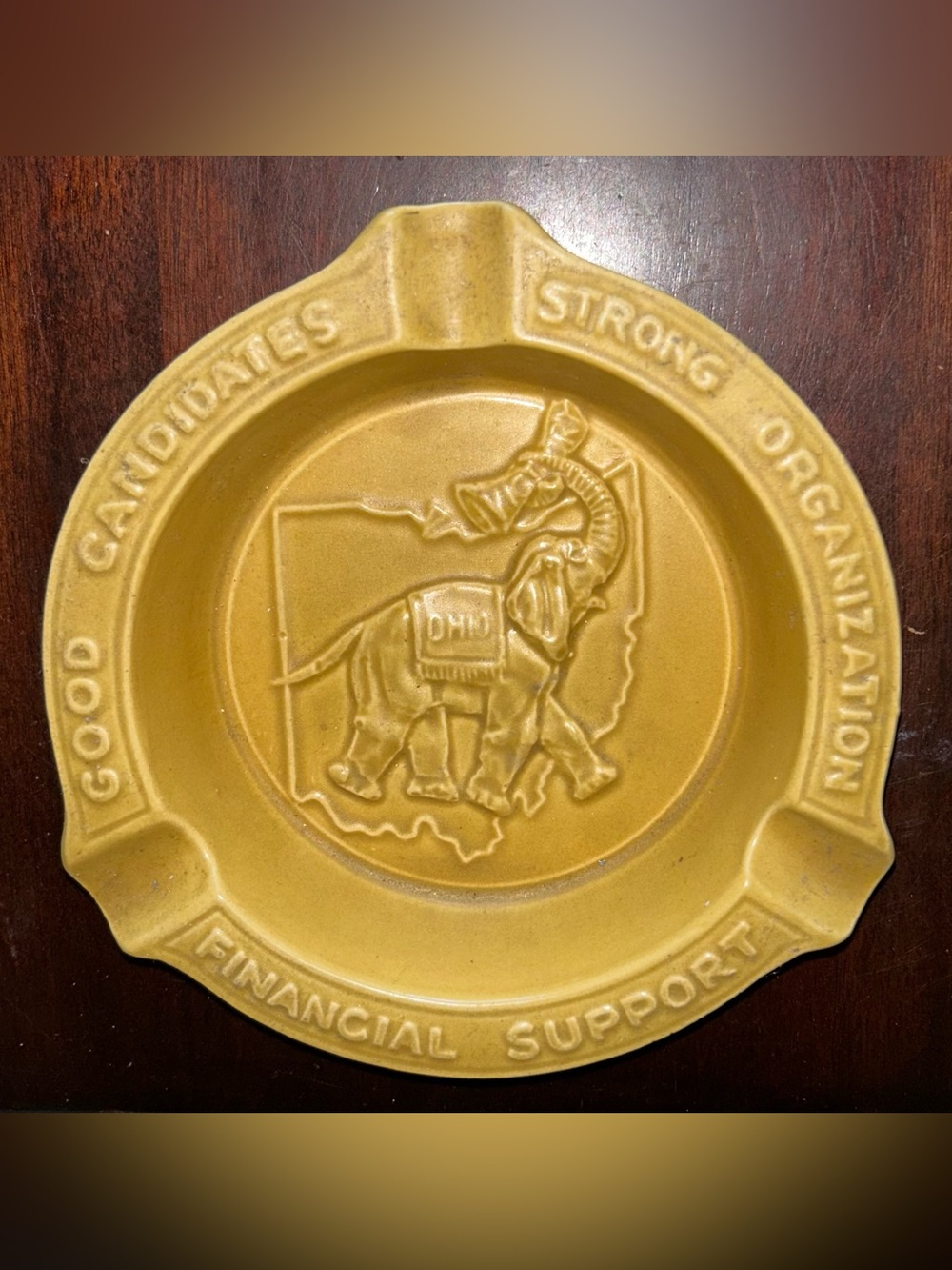 1965 Ray Bliss Ohio GOP Republican McCoy Elephant Cigar Ashtray